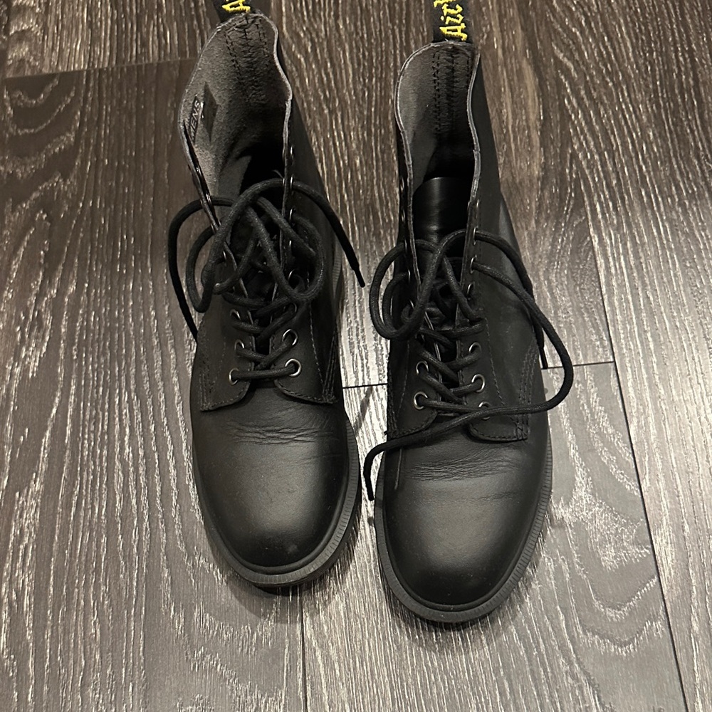 Dr. Martens Black Leather Combat Boots